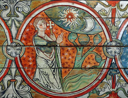 creation of the world, decoration from the Ål Stavkirke, Norway, late 13th century.