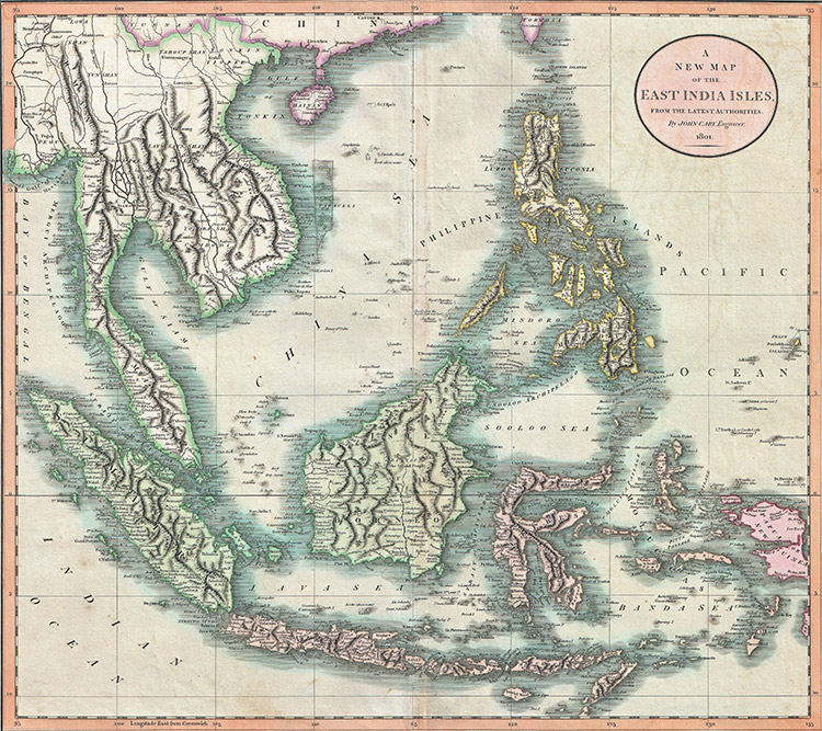 'A New Map of the East India Isles', from Cary's New Universal Atlas (1801), by John Cary