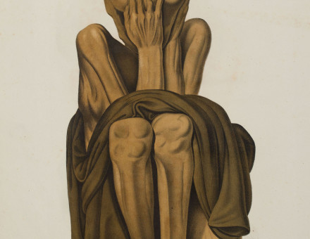 An illustration from Antiguedades Peruanas, by Mariano Eduardo de Rivero and Juan Diego de Tschudi (1851), showing an Inca mummy.