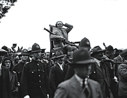 Marjorie Foster after becoming the first woman to win the King’s Prize for rifle shooting at Bisley, 20 July 1930.