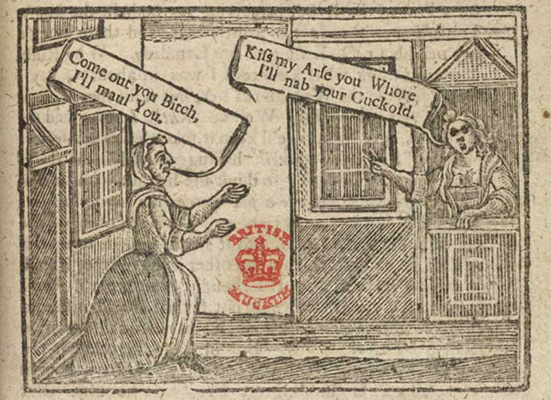 scene from The New Art and Mystery  of Gossiping, Being a Genuine Account of All the Women’s Clubs in and  about the City  and Suburbs of London, c.1760.